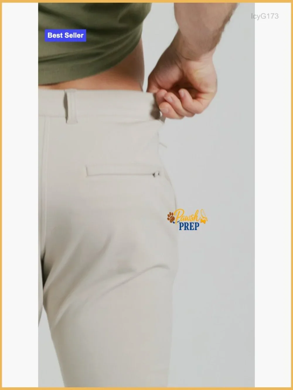 Slim Fit Stretch Chinos - Tapered Tech Travel Pants with Hidden Zip Pockets 30
